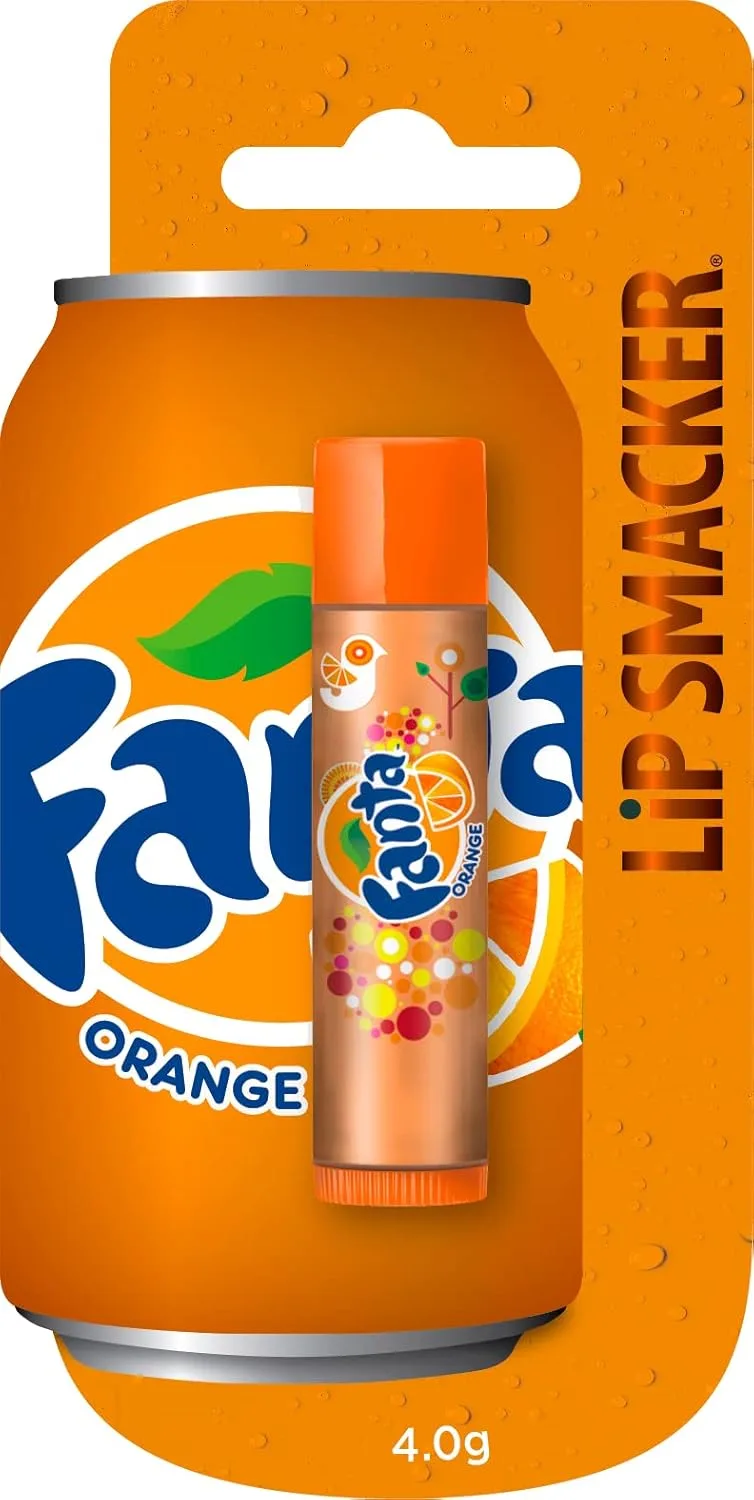 Lip Smacker ▫️ Coleção Coca-Cola - Bálsamo labial para crianças com sabor a laranja Fanta - Um doce presente para os seus amigos - Embalagem individual
