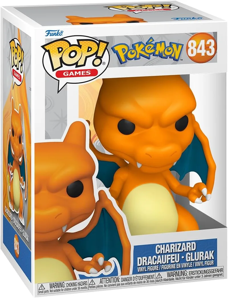 Funko ▫️ POP! Games: Pokémon - Charizard - Figuras em miniatura colecionáveis para exposição - Ideia para presente - Produtos oficiais - Brinquedos para crianças e adultos - Fãs de videojogos
