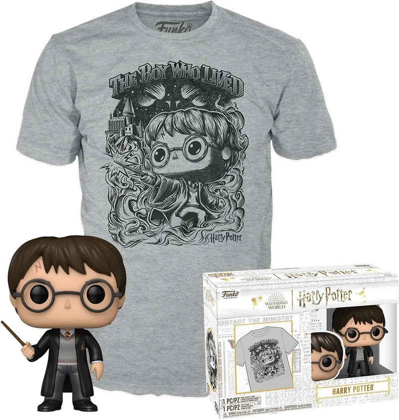 Funko ▫️ Loungefly Pop! & tee: HP - Harry Potter - Rebaño - T-shirt com figuras em miniatura colecionáveis - Ideia para presente - Brinquedos e t-shirt de manga curta para adultos, homens e mulheres - Fãs de filmes
