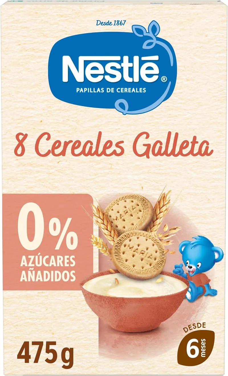 Nestlé ▫️ Papinha de 8 Cereais com Biscoito +6 meses 475 g