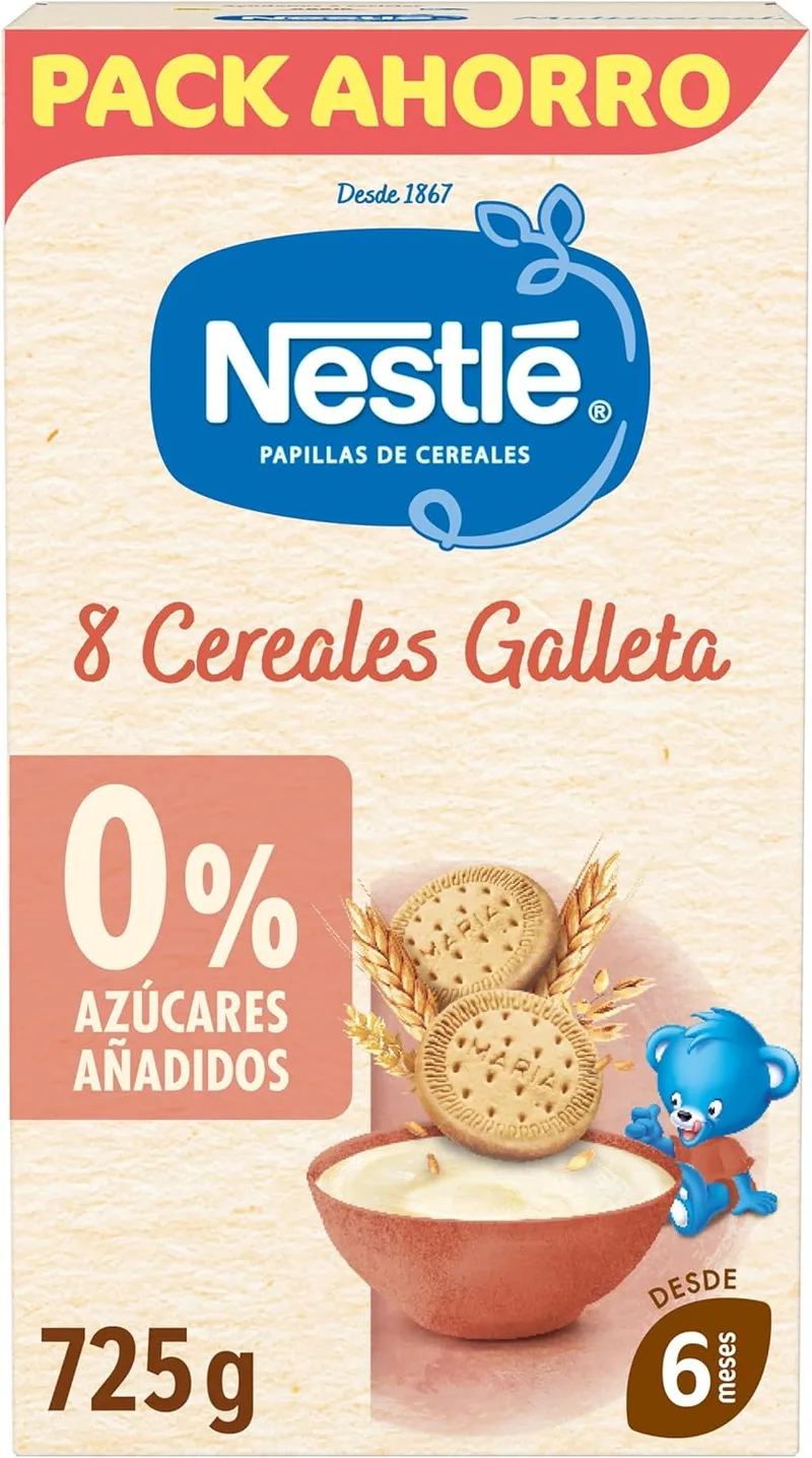 Nestlé ▫️ Papinha com 8 Cereais e Bolacha, 725 g