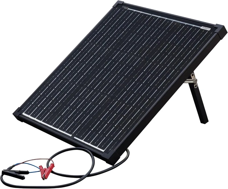 Technaxx ▫️ Conjunto de carregadores solares 50W TX-214 - Painel de energia solar monocristalino portátil com controlador de ecrã LCD - Ideal para jardim, campismo, campismo, etc.