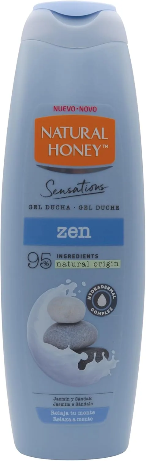 Natural Honey ▫️ Gel de Duche Zen, Fórmula Relaxante e Hidratante com Jasmim e Sândalo, com Complexo Hidradérmico para uma Pele Hidratada e Radiante, Linha Sensações, 650 ml