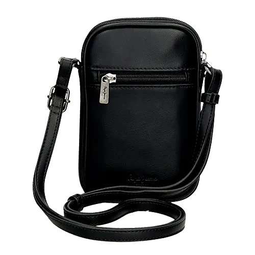Pepe Jeans ▫️ Bolsa a tiracolo em lã para telemóvel, preta, 11 x 17,5 x 2,5 cm, pele sintética 2