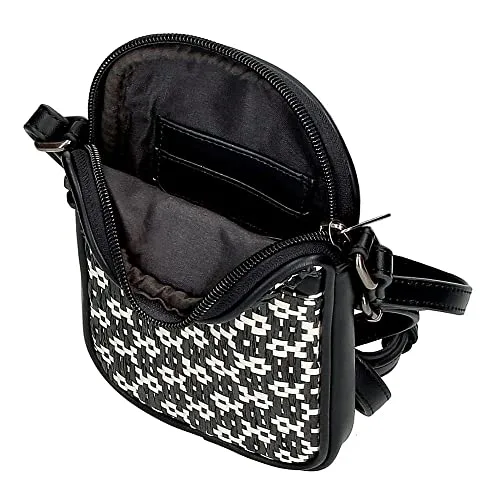 Pepe Jeans ▫️ Bolsa a tiracolo em lã para telemóvel, preta, 11 x 17,5 x 2,5 cm, pele sintética 3
