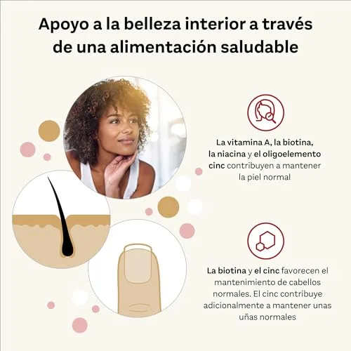 Doppelherz ▫️ Pele + Cabelo + Unhas - Gomas com vitaminas A, C, E e B6 - 500 μg de biotina, zinco e selénio - 60 gomas macias veganas - Sabor a framboesa - 5