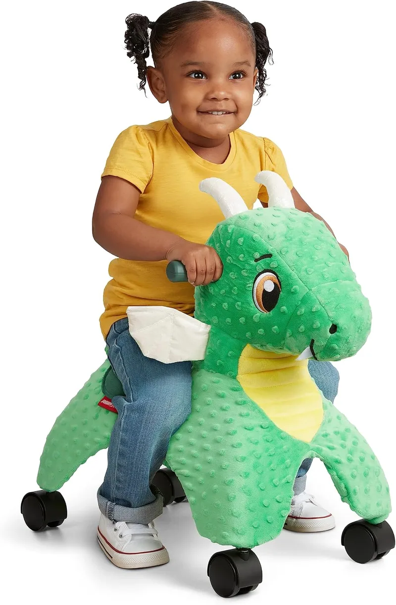 Radio Flyer ▫️ Jade «The Magical Touch Dragon» com luzes e sons interativos, verde, dos 1 aos 3 anos