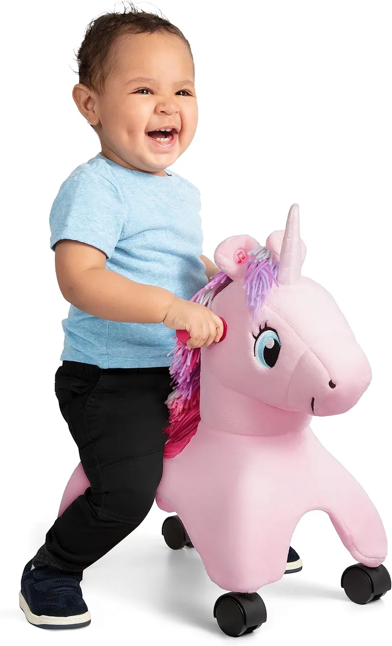Radio Flyer ▫️ Shimmer The Magical Touch Unicorn com luzes e sons interativos, rosa, dos 1 aos 3 anos