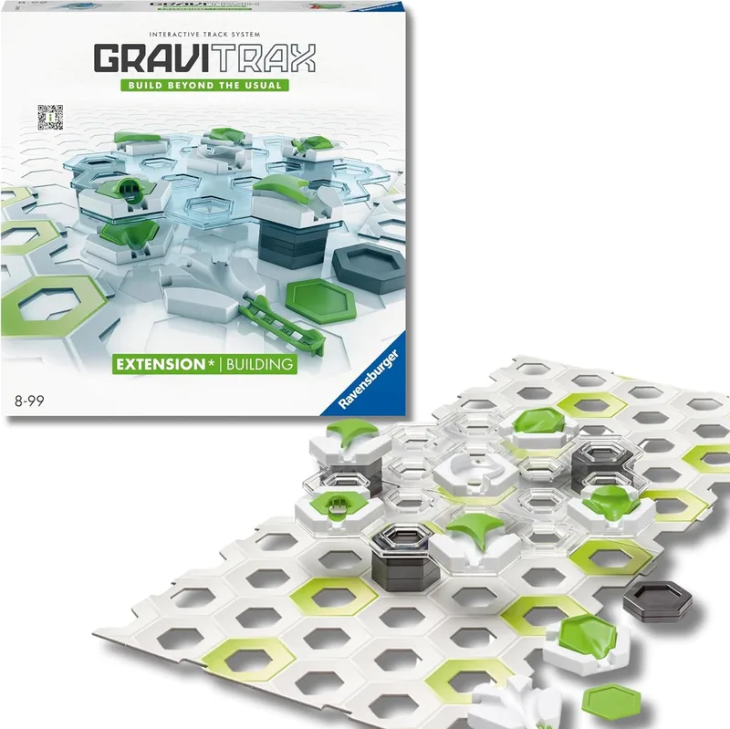 Ravensburger - Gravitrax Building : Circuito de mármore com 30 peças : Puzzle de mármore para crianças : Jogos para crianças a partir dos 8 anos : Jogos de tabuleiro compatíveis com todos os Gravitrax