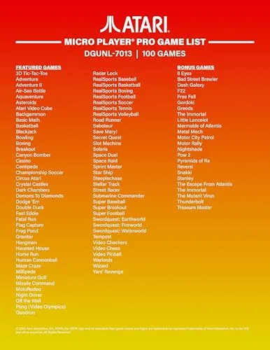 MY ARCADE ▫️ DGUNL-7013 Atari Micro Player Pro - Consola retro portátil de arcada com 100 jogos 3