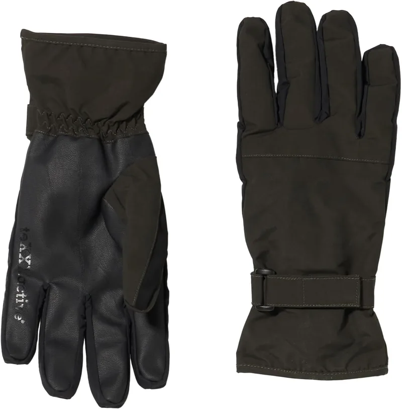 camel active ▫️ Luvas teXXXactive com mistura de materiais, Manoplas, castanho-escuro, tamanho M para homem