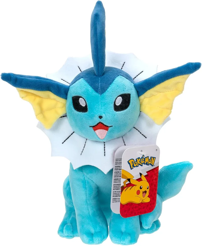 Pokémon ▫️ Plush Vaporeon 20 cm Peluche macio com detalhes autênticos