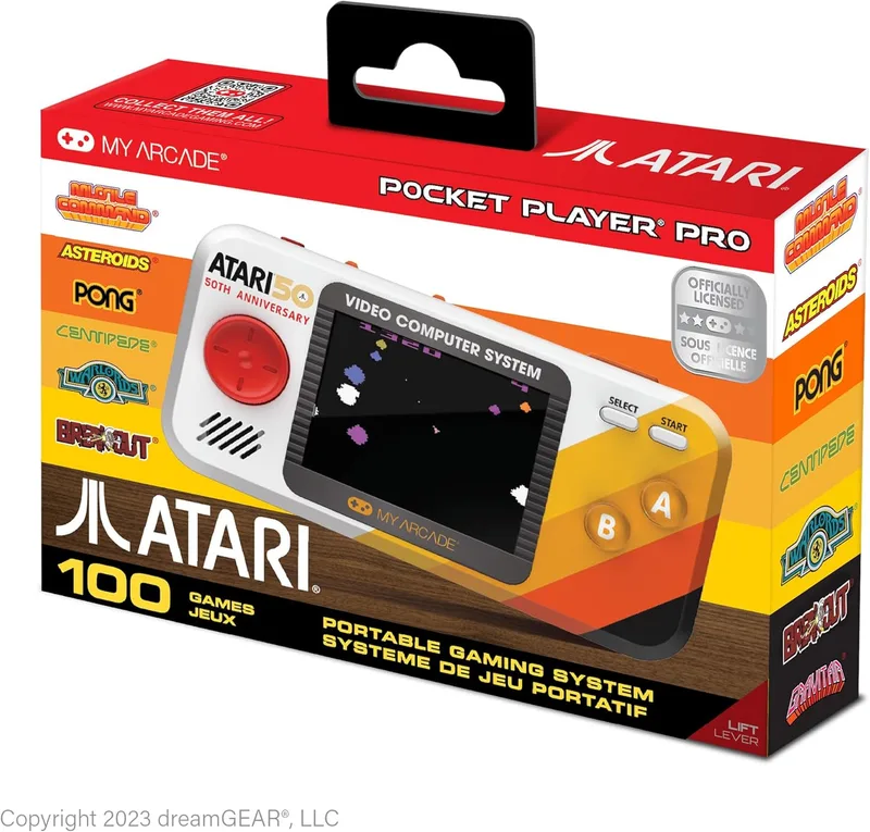 MY ARCADE ▫️ DGUNL-7015 Atari Pocket Player Pro - Sistema de jogos portátil com 100 jogos