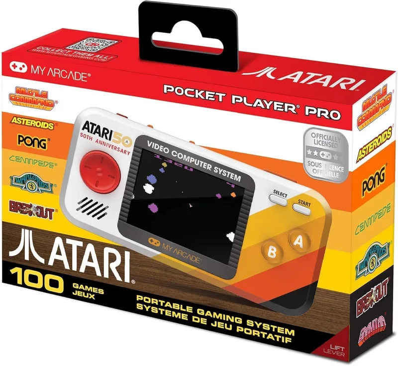MY ARCADE ▫️ DGUNL-7015 Atari Pocket Player Pro Sistema de Jogos Portátil com 100 Jogos | Jogo retro, jogo portátil, presentes de aniversário, artigos de coleção