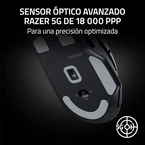 Razer ▫️ Basilisk V3 X HyperSpeed - Rato de jogos sem fios personalizável (forma ergonómica com 9 controlos personalizáveis, HyperSpeed Wireless, Bluetooth, sensor ótico avançado 5G 18K) Preto 6