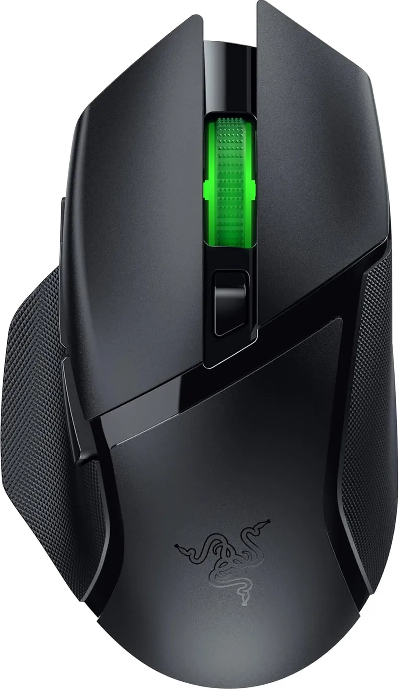 Razer ▫️ Basilisk V3 X HyperSpeed - Rato de jogos sem fios personalizável (forma ergonómica com 9 controlos personalizáveis, HyperSpeed Wireless, Bluetooth, sensor ótico avançado 5G 18K) Preto
