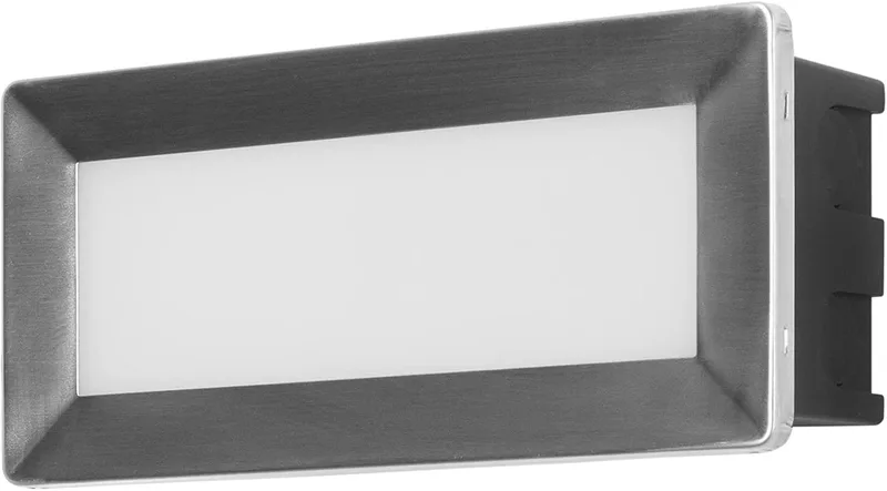 FORLIGHT ▫️ Luz de parede LED encastrada para jardim e terraço, luz neutra 4000K, aço inoxidável, retangular 205mm, iluminação exterior eficiente e duradoura
