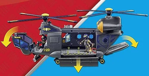 PLAYMOBIL ▫️ City Action 71149 Forças Especiais: Helicóptero Banana, com módulo de luz e som, brinquedos para crianças a partir dos 5 anos 5
