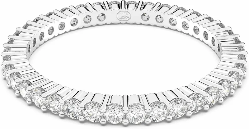Anel Swarovski Matrix Vittore, cristais brancos, redondo, forma redonda