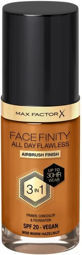 Max Factor ▫️ Base de maquilhagem Facefinity, Tom W98, WARM HAZELNUT 30 ml