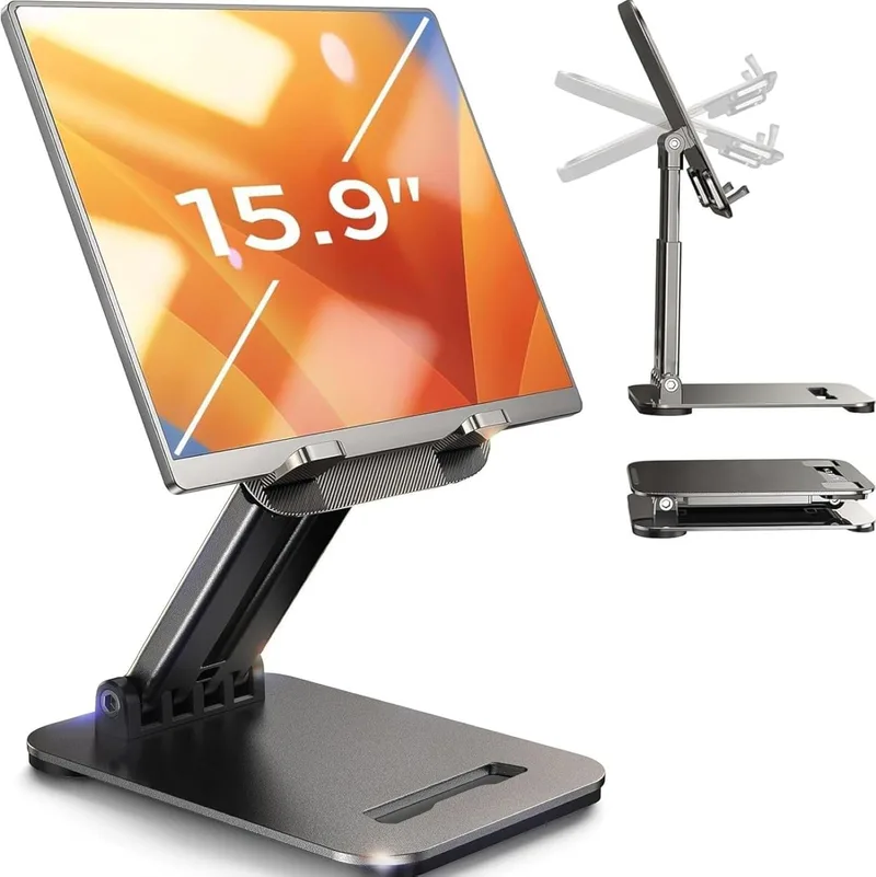 LISEN ▫️ Suporte para Tablet para iPad, Suporte de Mesa [Mais Estável] Atril para Tablet, Suporte para Kindle, Monitor Portátil, Acessórios de Secretária para iPad A16 Air 13 Pro 2025 Mini, Samsung Tab, Xiaomi, Lenovo Pad, 4,7" - 12,9"