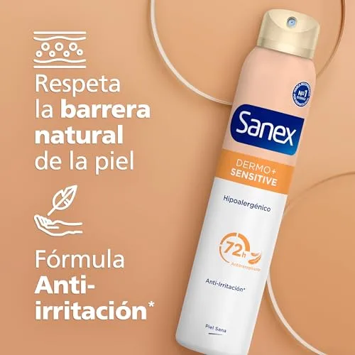 Sanex ▫️ Dermo+ Sensitive, Desodorizante Antitranspirante em Spray 72h, 6x200 ml 5
