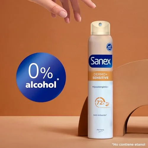 Sanex ▫️ Dermo+ Sensitive, Desodorizante Antitranspirante em Spray 72h, 6x200 ml 6