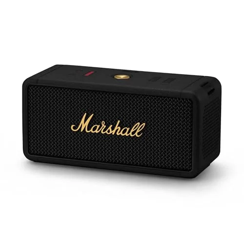 Marshall ▫️ Middleton Altifalante Bluetooth portátil sem fios, mais de 20 horas de autonomia em modo portátil, à prova de água (IP67), Preto e Latão 6