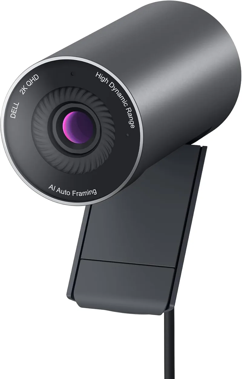 Dell ▫️ Pro Webcam WB5023 – Câmara web 2K QHD 1440p HDR, enquadramento automático com IA, sensor Sony STARVIS, microfone com cancelamento de ruído, tampa de privacidade magnética, USB-A, compatível com Windows e macOS