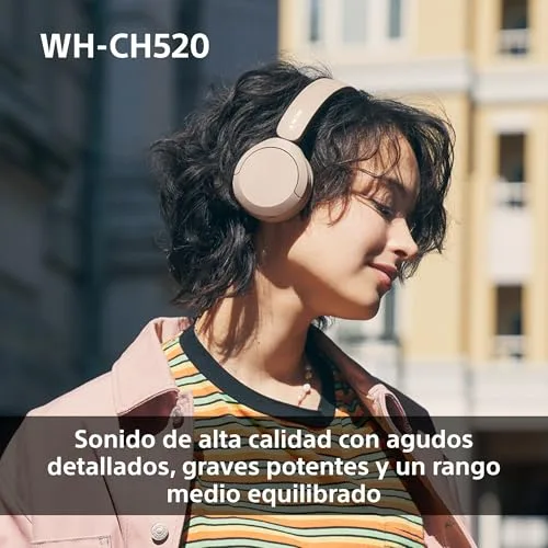 Sony ▫️ WH-CH520, Auscultadores sem fios Bluetooth com aros, design leve, 50 horas de autonomia, carregamento rápido, equalizador, chamadas nítidas, compatíveis com iOS e Android - Preto 4