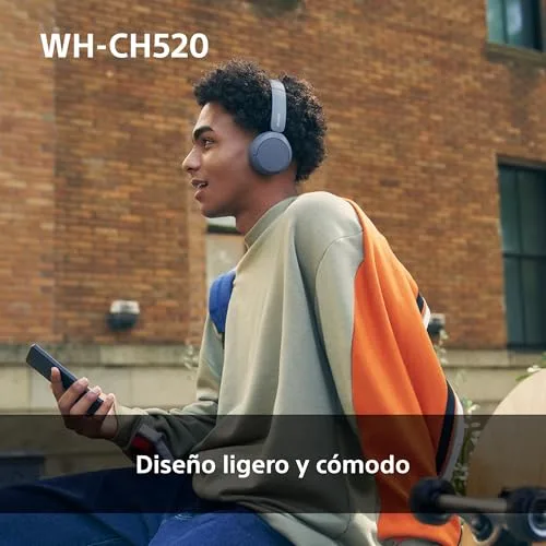 Sony ▫️ WH-CH520, Auscultadores sem fios Bluetooth com aros, design leve, 50 horas de autonomia, carregamento rápido, equalizador, chamadas nítidas, compatíveis com iOS e Android - Preto 5