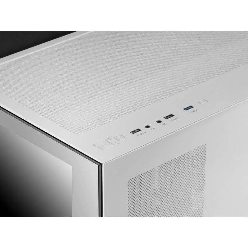 Mars Gaming ▫️ MCV4, Torre de Gaming Personalizada XXL E-ATX, Janelas laterais e frontais em vidro temperado sem moldura, Estrutura modular de dupla câmara, Branco 4