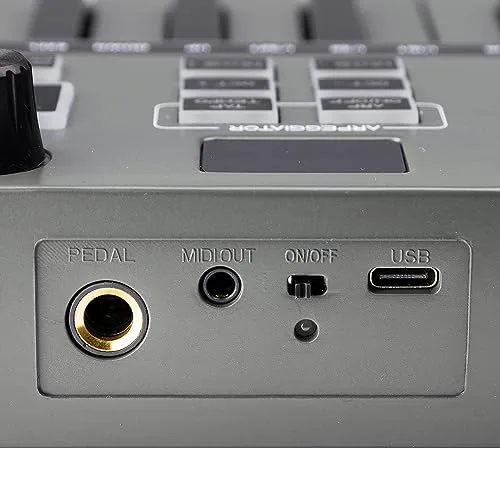 RockJam ▫️ Go - Controlador de teclado MIDI USB e Bluetooth de 25 teclas com 8 pads de bateria retroiluminados e 8 botões giratórios 6