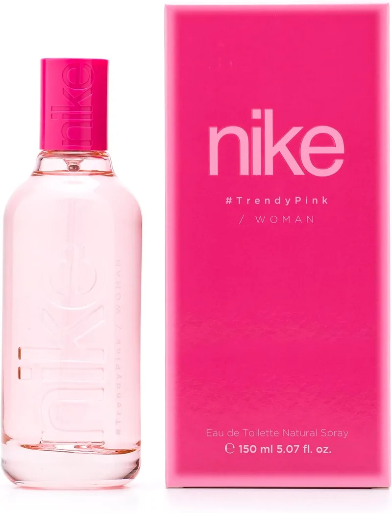 NIKE ▫️ Trendy Pink 150 ml, Colónia para Mulher, Formato de Perfume em Spray, Eau de Toilette Natural e Feminina, Aroma Floral, Fragrância Fresca, Jovem e de Longa Duração
