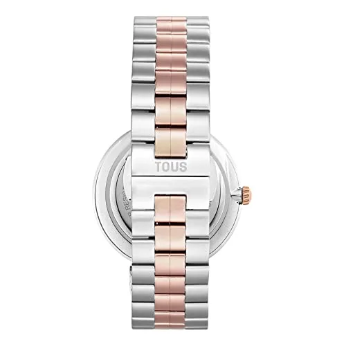 TOUS ▫️ Relógio analógico com bracelete em aço e aço IPRG rosa S-Band, prateado, clássico 3