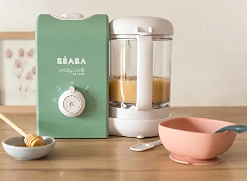 Béaba ▫️ BEABA, Babycook Express, Robot de Cozinha para Bebés 4 em 1: batedeira, cozedura rápida em 15 minutos, mistura personalizada, cozedura a vapor suave e saudável, descongelação, textura homogénea, capacidade de 1250 ml, Verde 5