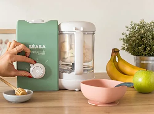 Béaba ▫️ BEABA, Babycook Express, Robot de Cozinha para Bebés 4 em 1: batedeira, cozedura rápida em 15 minutos, mistura personalizada, cozedura a vapor suave e saudável, descongelação, textura homogénea, capacidade de 1250 ml, Verde 6