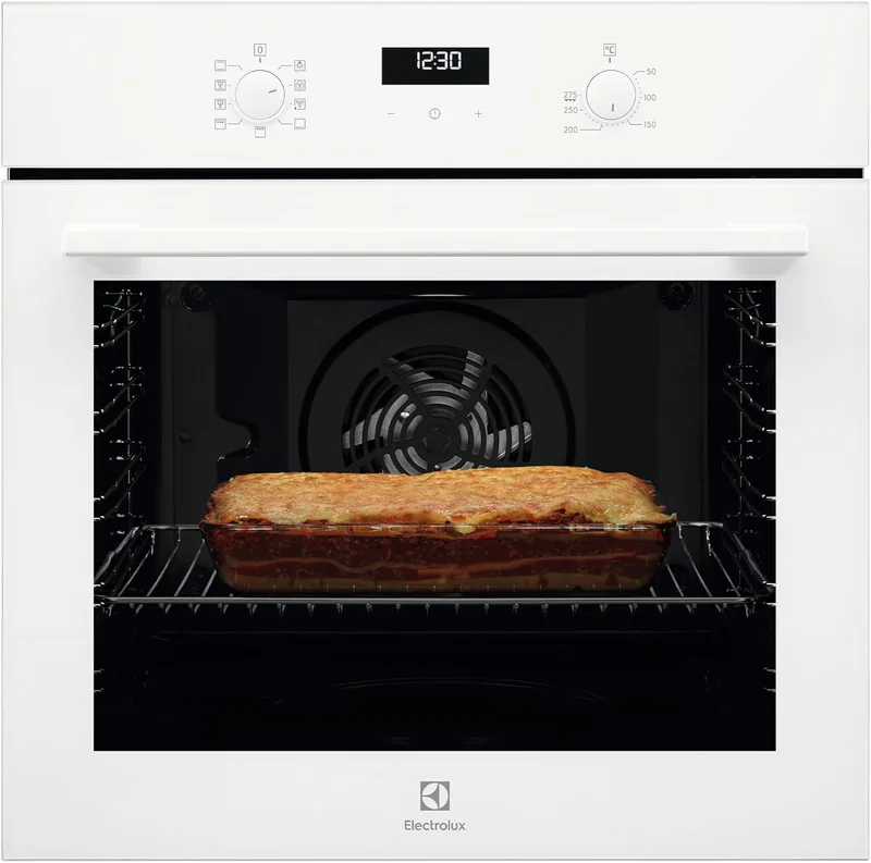 Electrolux ▫️ OEF5H50V Forno Elétrico Multifunções, Função Grill, Série 600, 9 Funções, Cozedura em Vários Níveis, Limpeza AquaClean, Ventilador XXL, 72 L de Capacidade, Branco, Classe A