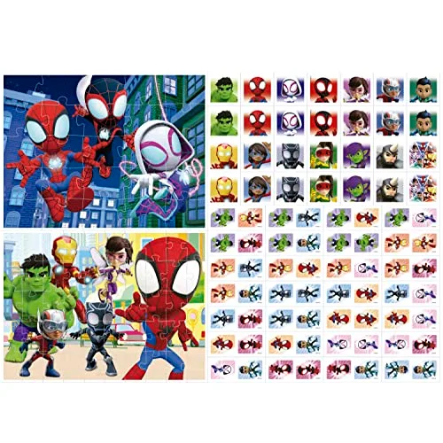 Educa ▫️ Superpack Spidey e os Seus Incríveis Amigos 4 em 1 | Puzzles, Dominó, Memory | 2 puzzles de 25 e 50 peças, dominó com 28 peças, Identic com 28 cartas | Jogo para crianças a partir dos 3 anos (19682) 2