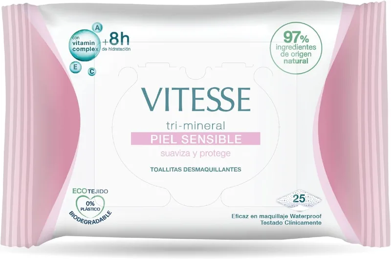 Vitesse ▫️ Tri-mineral Sensitive Skin Make-up Remover Wipes 25 U Unisex
