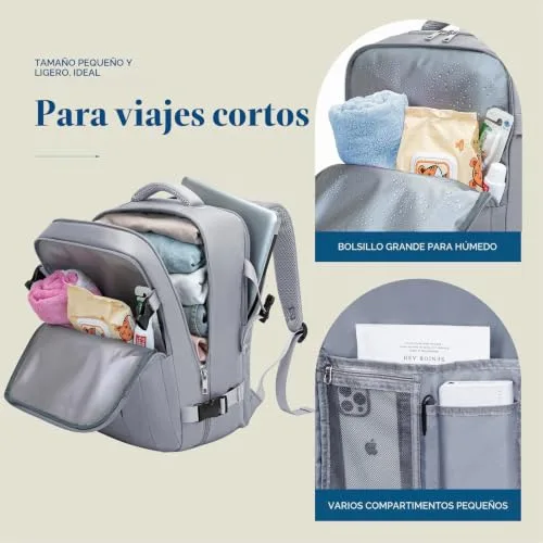Lossga ▫️ Mochila de viagem para cabine de avião 40x20x25 para a Ryanair – Mochila de viagem, mala de mão, mochilas de viagem, bolsa para homem e mulher 5