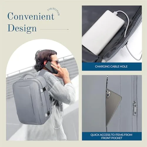 Lossga ▫️ Mochila de viagem para cabine de avião 40x20x25 para a Ryanair – Mochila de viagem, mala de mão, mochilas de viagem, bolsa para homem e mulher 6