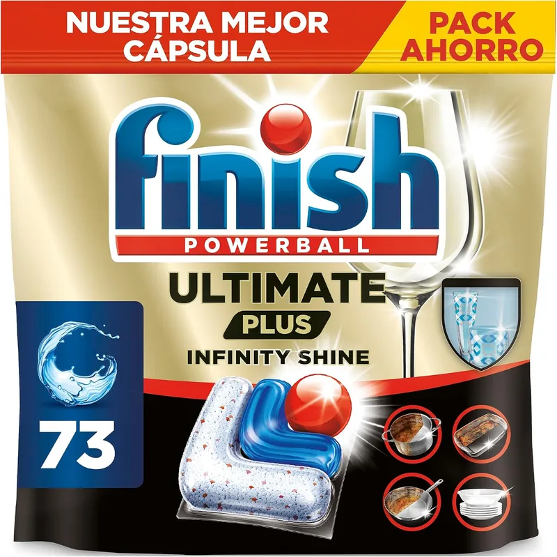 Finish ▫️ Ultimate Plus Infinity Shine Cápsulas para máquina de lavar louça - 73 cápsulas