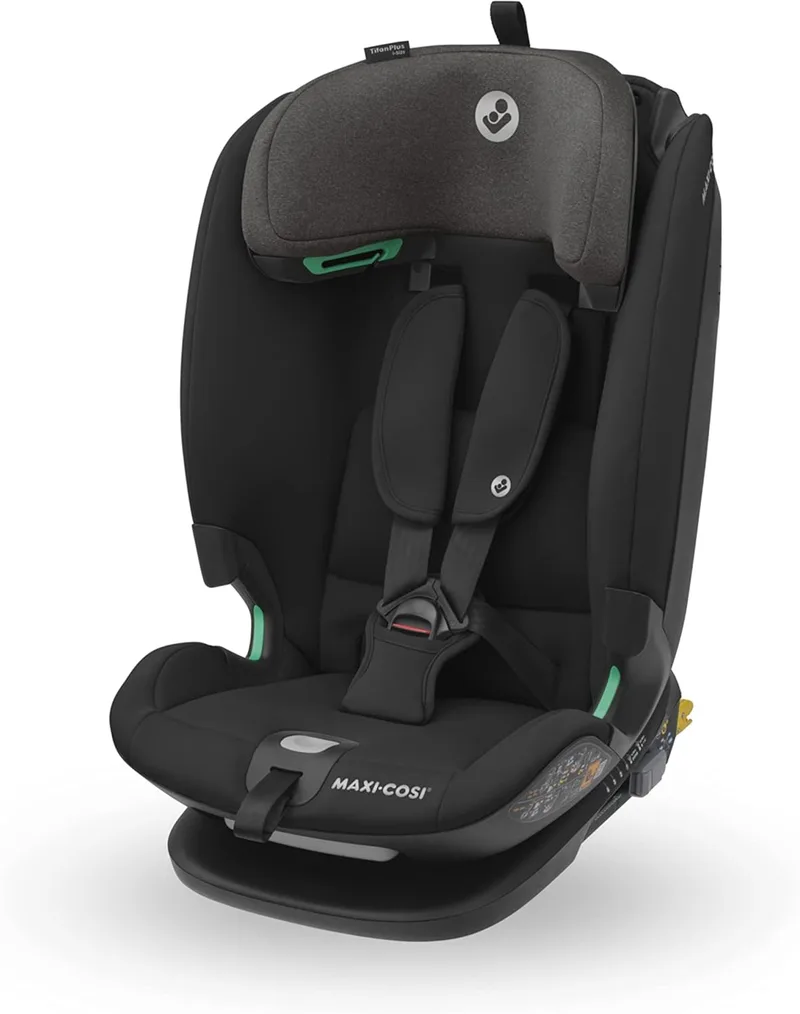 Maxi-Cosi ▫️ Titan Plus i-Size, Cadeira de carro para várias idades, 15 meses-12 anos (76-150 cm), Proteção lateral G-CELL, 4 posições de reclinação, almofadas de espuma macia no apoio para a cabeça, Authentic Black