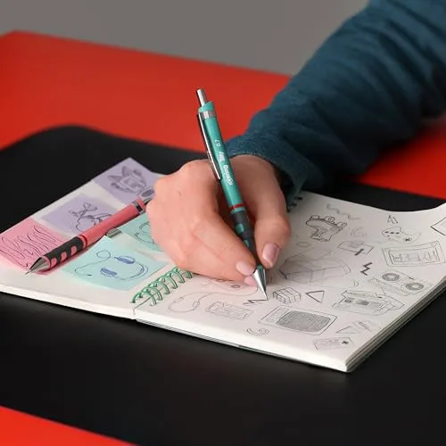 Rotring ▫️ Porta-lápis Tikky em tons pastel | HB de 0,7 mm | Azul opalino | com punhos de borracha confortáveis | 12 unidades 4