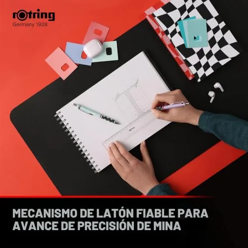 Rotring ▫️ Porta-minas Tikky em tons pastel | HB de 0,7 mm | Flor de orquídea | com punhos de borracha confortáveis | 12 unidades 4