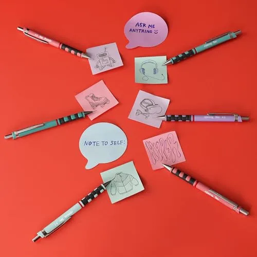 Rotring ▫️ Porta-minas Tikky em tons pastel | HB de 0,7 mm | Flor de orquídea | com punhos de borracha confortáveis | 12 unidades 7