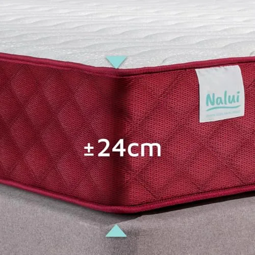 Nalui ▫️ Colchão viscoelástico reversível Gredos 140 x 180 cm com sistema VISCONFORT, tecido elástico e tecido 3D respirável. Altura: ±24 cm | Firmeza média-alta | Adaptável | Fabricado em Espanha 6