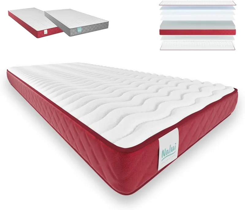 Nalui ▫️ Colchão viscoelástico reversível 150 x 180 cm Gredos com altura de ±15 cm. Tecido elástico e tecido 3D respirável | Especial para cama de arrumo | Firmeza média-alta | Adaptável | Fabricado em Espanha