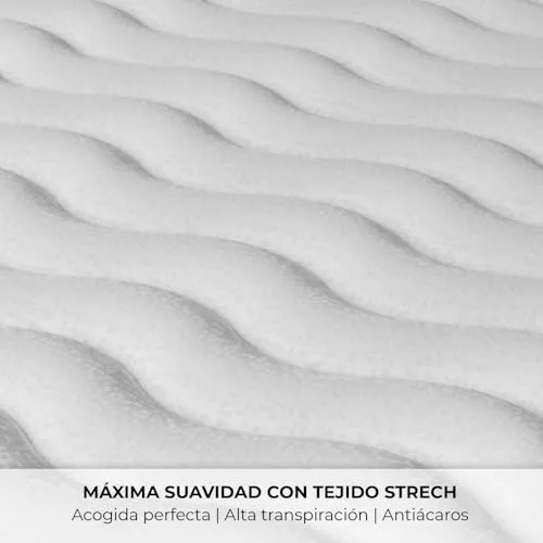 Nalui ▫️ Colchão viscoelástico reversível Gredos 140 x 200 cm com sistema VISCONFORT, tecido elástico e tecido 3D respirável. Altura: ±24 cm | Firmeza média-alta | Adaptável | Fabricado em Espanha 6